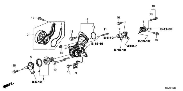 2020 Honda Fit Gasket, Water Pump Diagram for 19222-5R0-003