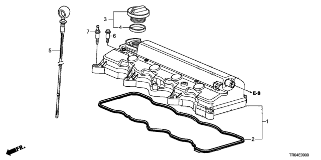 2012 Honda Civic Gasket, Head Cover Diagram for 12341-RNA-A01