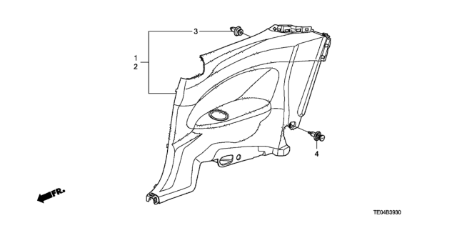 2008 Honda Accord Lining Assy., L. RR. Side *YR327L* (PEARL IVORY) Diagram for 83780-TE0-A01ZB