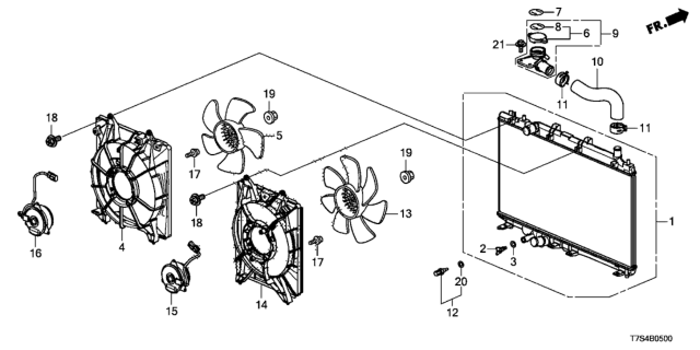 2019 Honda HR-V Motor, Cooling Fan Diagram for 38616-5R1-003