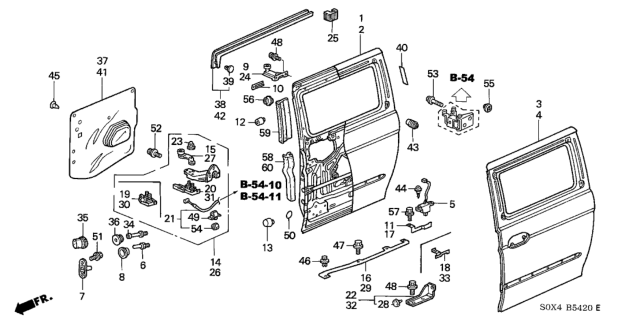 2001 Honda Odyssey Lock Assy., R. Slide Door Roller (Lower) Diagram for 72541-S0X-A01