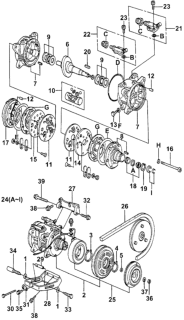 1980 Honda Accord Belt, Compressor Diagram for N90871-08101