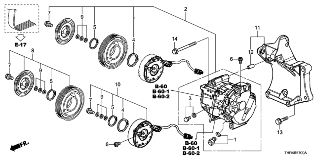 2019 Honda Odyssey Bracket, Compressor Diagram for 38930-5J6-A50