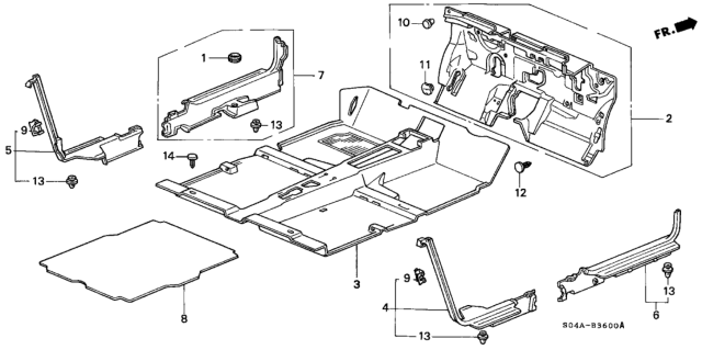 2000 Honda Civic Floor Mat *YR168L* (LIGHT TAUPE) Diagram for 83301-S04-A10ZB
