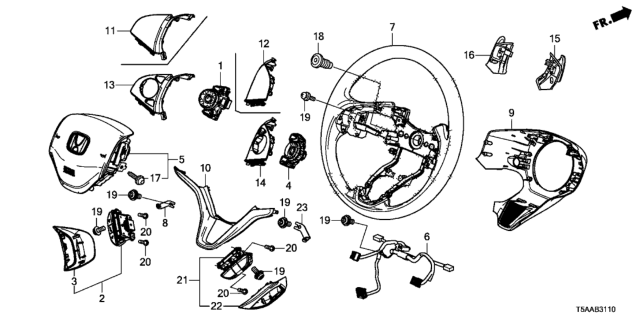 2019 Honda Fit Sub-Cord, Cable Reel Diagram for 77901-T8K-G20