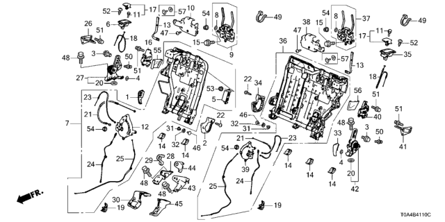 2014 Honda CR-V Rear Seat Components Diagram 1