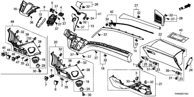 2022 Honda Odyssey Damper Assy., Glove Box Diagram for 77530-THR-A01