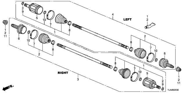 2019 Honda CR-V Joint, Outboard Diagram for 42330-T1G-E01