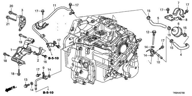 2013 Honda Fit AT ATF Pipe Diagram