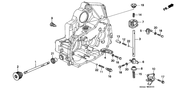 2000 Honda Civic MT Shift Rod - Shift Holder Diagram