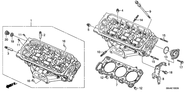 2007 Honda Pilot Front Cylinder Head Diagram