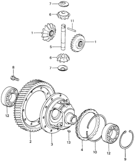 1981 Honda Civic HMT Differential Gear Diagram