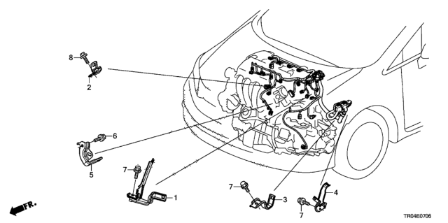 2012 Honda Civic Engine Wire Harness Stay (2.4L) Diagram