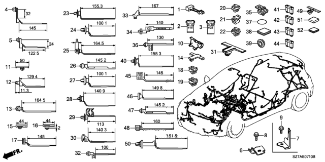 2016 Honda CR-Z Plaster, Wire Harness (50X50) Diagram for 91902-TF0-J01