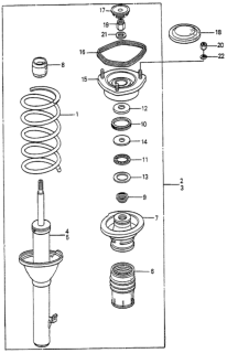 1984 Honda Accord Shock Absorber Unit, Right Front Diagram for 51605-SA5-033