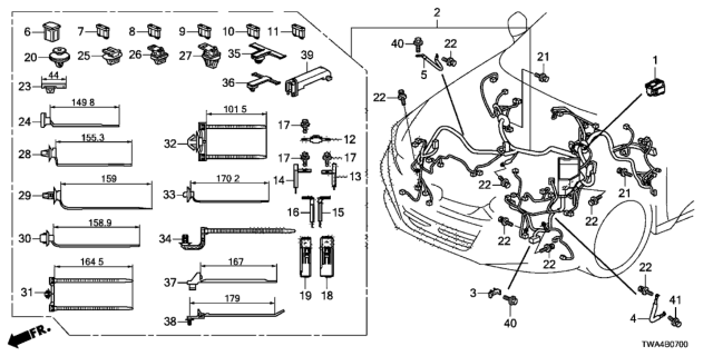 2021 Honda Accord Hybrid Relay, Module Diagram for 38830-TWA-A01