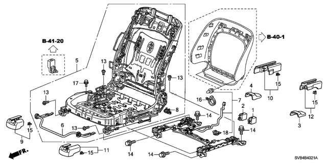 2011 Honda Civic Front Seat Components (Passenger Side) Diagram
