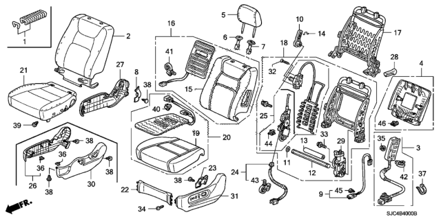 2006 Honda Ridgeline Cover Set, Driver Side Trim (Beige) (Leather) (Side Airbag) Diagram for 04815-SJC-A50ZC