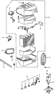 1982 Honda Accord A/C Unit - Switch (Denso) Diagram