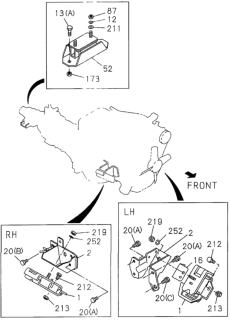 1995 Honda Passport Bolt, Engine Foot (10X100) Diagram for 8-94371-561-0