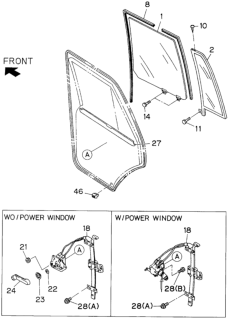 1997 Honda Passport Rear Door Glass - Regulator Diagram