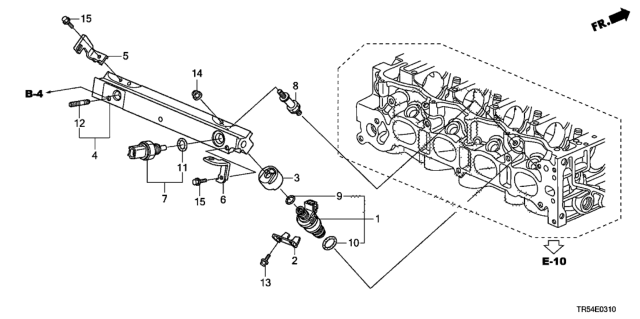 2015 Honda Civic Cover, Injector Diagram for 16452-RNE-A00