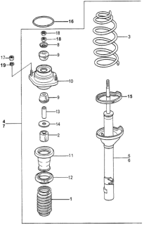 1980 Honda Accord Rubber, Rear Shock Absorber Mounting (Lower) (Showa) Diagram for 52631-672-004