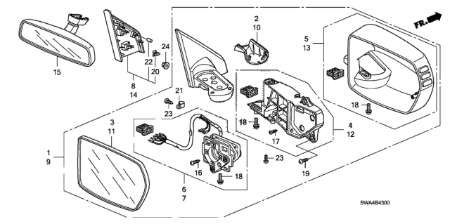 2011 Honda CR-V Cover, L. Base Diagram for 76252-SWA-A01
