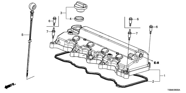 2015 Honda Civic Cylinder Head Cover (1.8L) Diagram