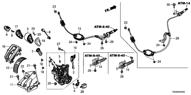 2013 Honda CR-V Wire, Control Diagram for 54315-T0H-A81