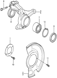 1981 Honda Accord Knuckle, Driver Side Diagram for 51216-689-000