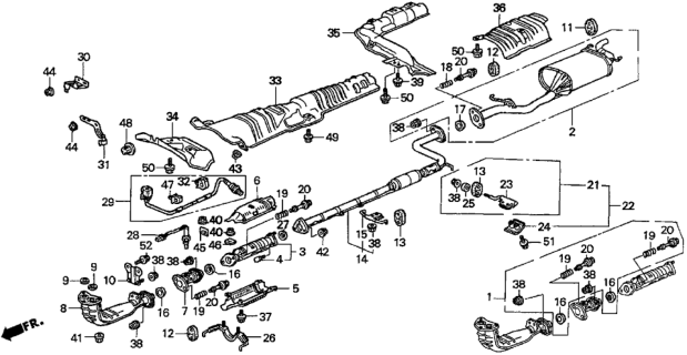 1994 Honda Accord Muffler Set, Exhuast Diagram for 18030-SV5-A10
