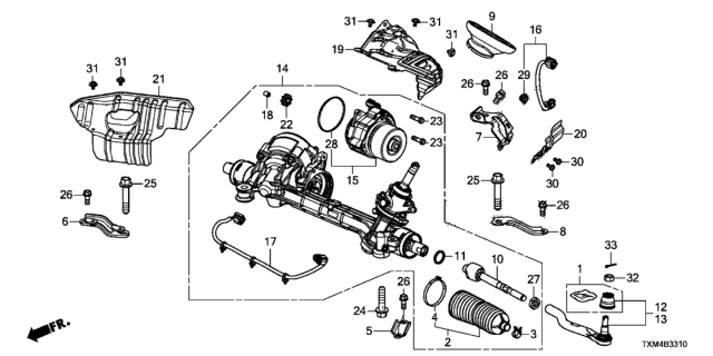 2019 Honda Insight End Complete, Tie Rod Diagram for 53560-TBA-A01