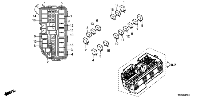 2012 Honda Civic Control Unit (Engine Room) Diagram 2