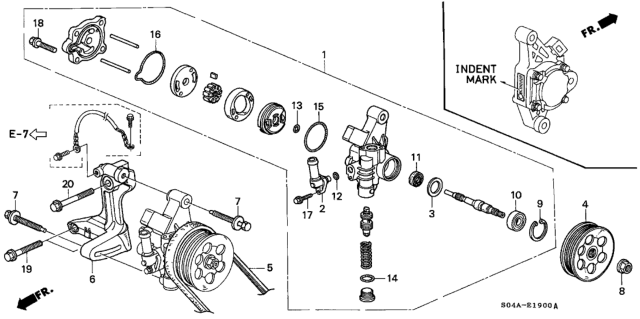 1999 Honda Civic P.S. Pump - Bracket Diagram