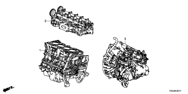 2019 Honda Civic Engine Sub-Assembly (Head) Diagram for 10003-RPY-G01