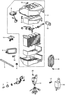 1985 Honda Accord Cooler Unit (Denso) Diagram for 38620-SA5-621