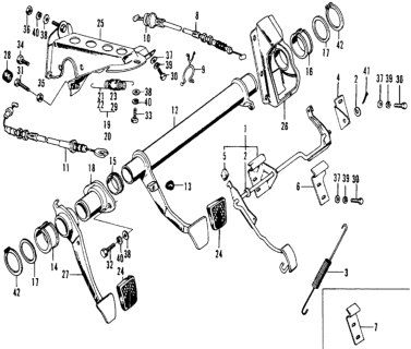 1973 Honda Civic Cable Assembly, Clutch Diagram for 22910-634-673