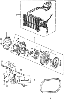 1985 Honda Accord Clutch Set, Compressor Diagram for 38011-680-V01