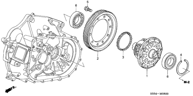 2003 Honda Civic Differential Diagram for 41100-PPP-000