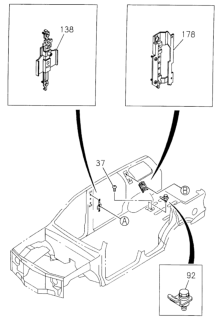 2002 Honda Passport Anchor Seat Belt Diagram for 8-97301-051-1