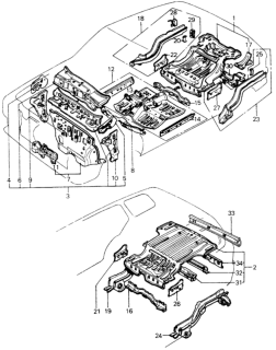 1981 Honda Civic Crossmember, RR. Floor Diagram for 70280-SA0-661ZZ