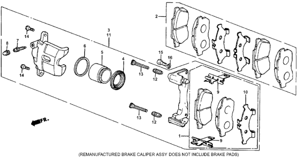 1986 Honda CRX Pad Set, Brake Diagram for 45022-SA0-771