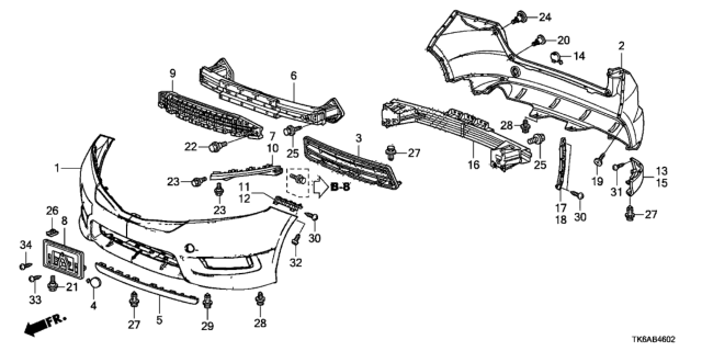 2013 Honda Fit Bumpers Diagram