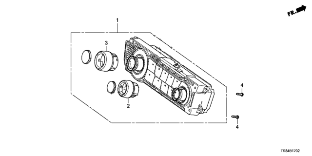 2013 Honda Civic Dial Set, Fan *NH571L* (BRIGHT SILVER) Diagram for 79504-TR6-A01ZB