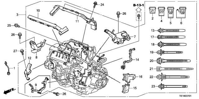 2012 Honda Accord Engine Wire Harness (V6) Diagram