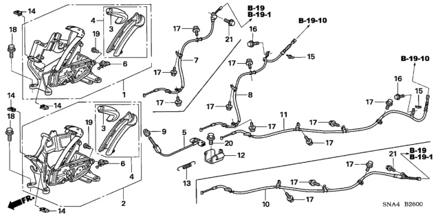 2006 Honda Civic Lever Assy., Parking Brake *NH609L* (UH SILVER) Diagram for 47105-SNA-A82ZF