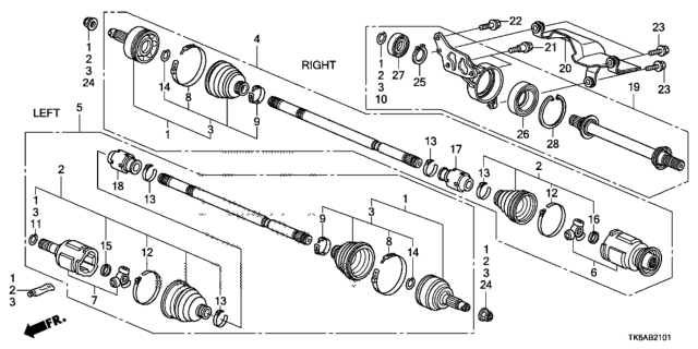 2013 Honda Fit Driveshaft - Half Shaft Diagram