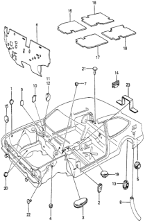 1979 Honda Accord Grommet, Control Wire Diagram for 54220-671-000