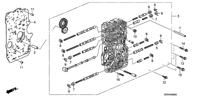 2005 Honda Accord Hybrid Body Assembly, Main Valve Diagram for 27000-RJB-020